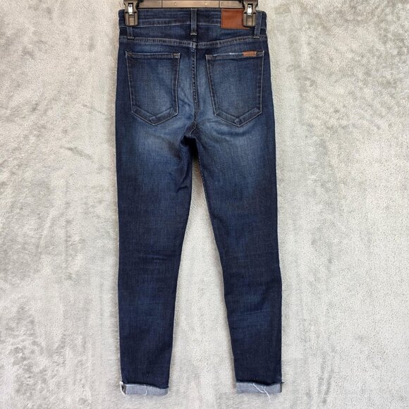 Joe's Jeans Womens Size 27 Dark Wash The Charlie High Rise Skinny Crop Raw Hem - Picture 8 of 12